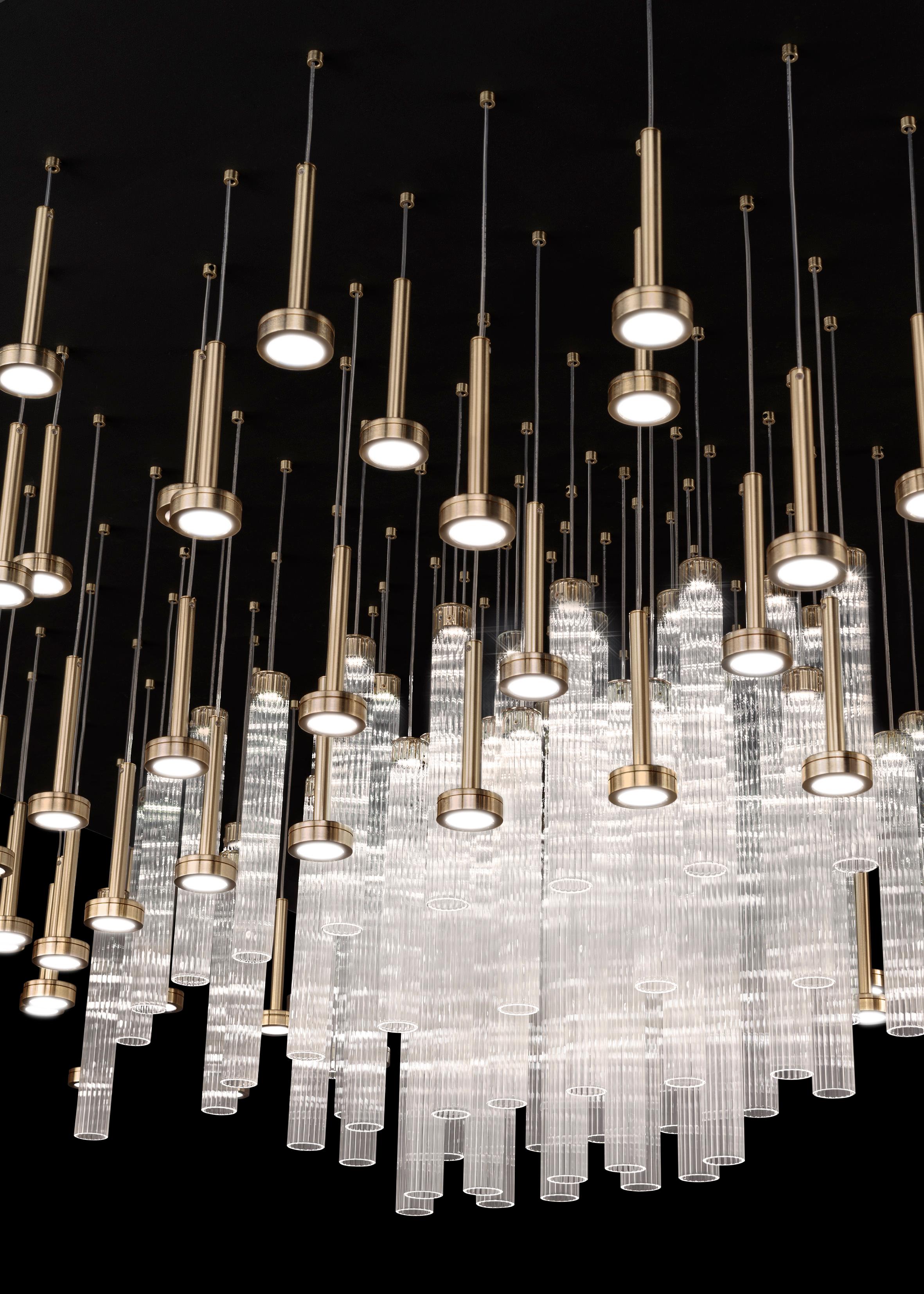 Italian Astract Wave Chandelier by Euroluce Lampadari For Sale