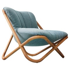 Astral Brazilian Contemporary Wood and Fabric Easychair by Lattoog