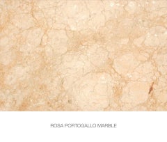 Astral Coffee Table Marc Ange with Concrete Base and Oval Rose Marble Top