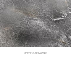 Astral Dining Table by Marc Ange with Concrete Base and Grey Oval Marble Top