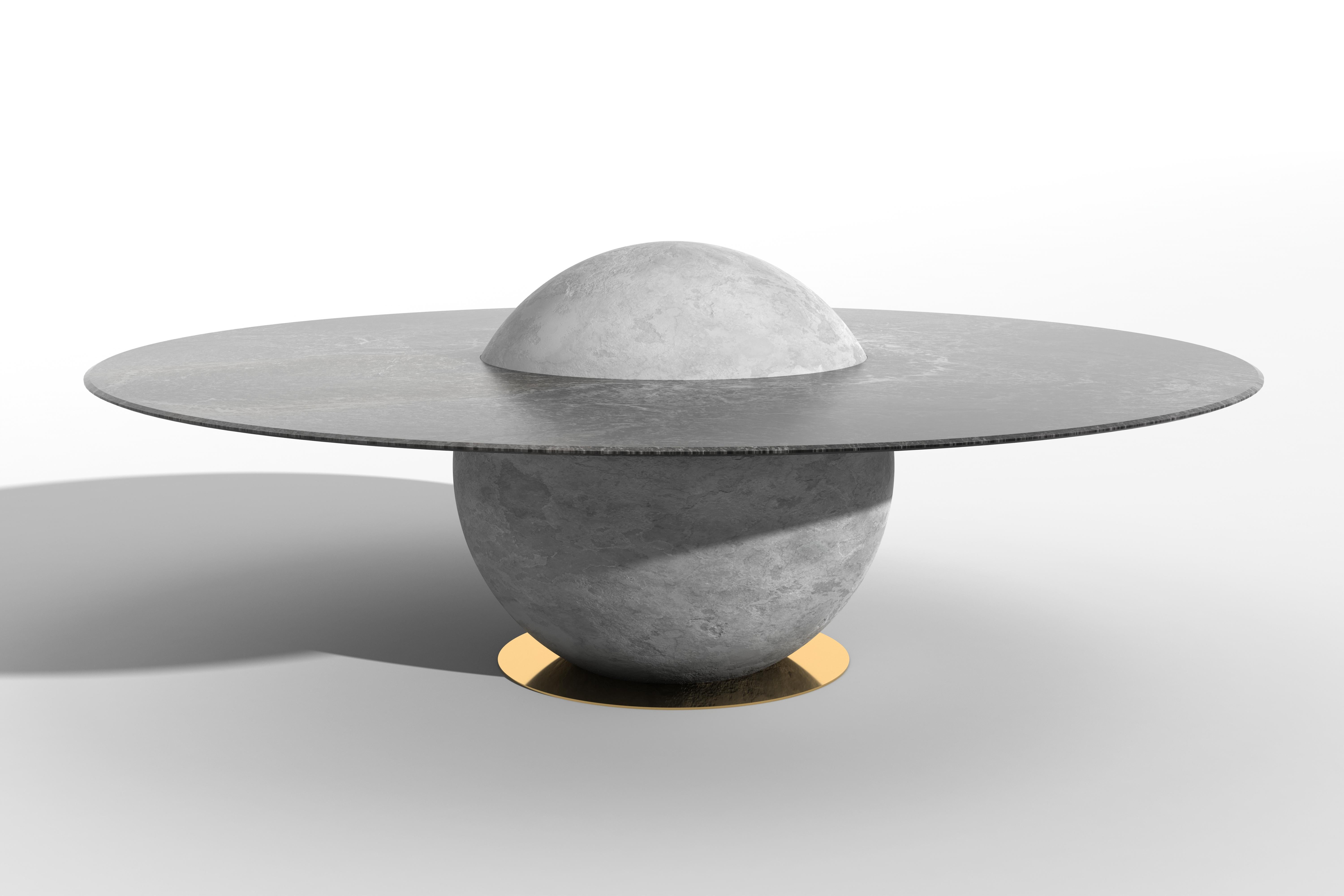 oval concrete dining table