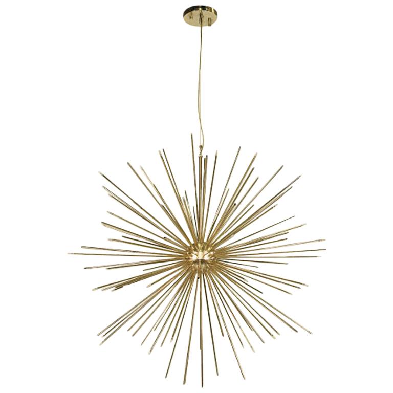 Astral Sunny Suspension in Glossy Brass Finish For Sale