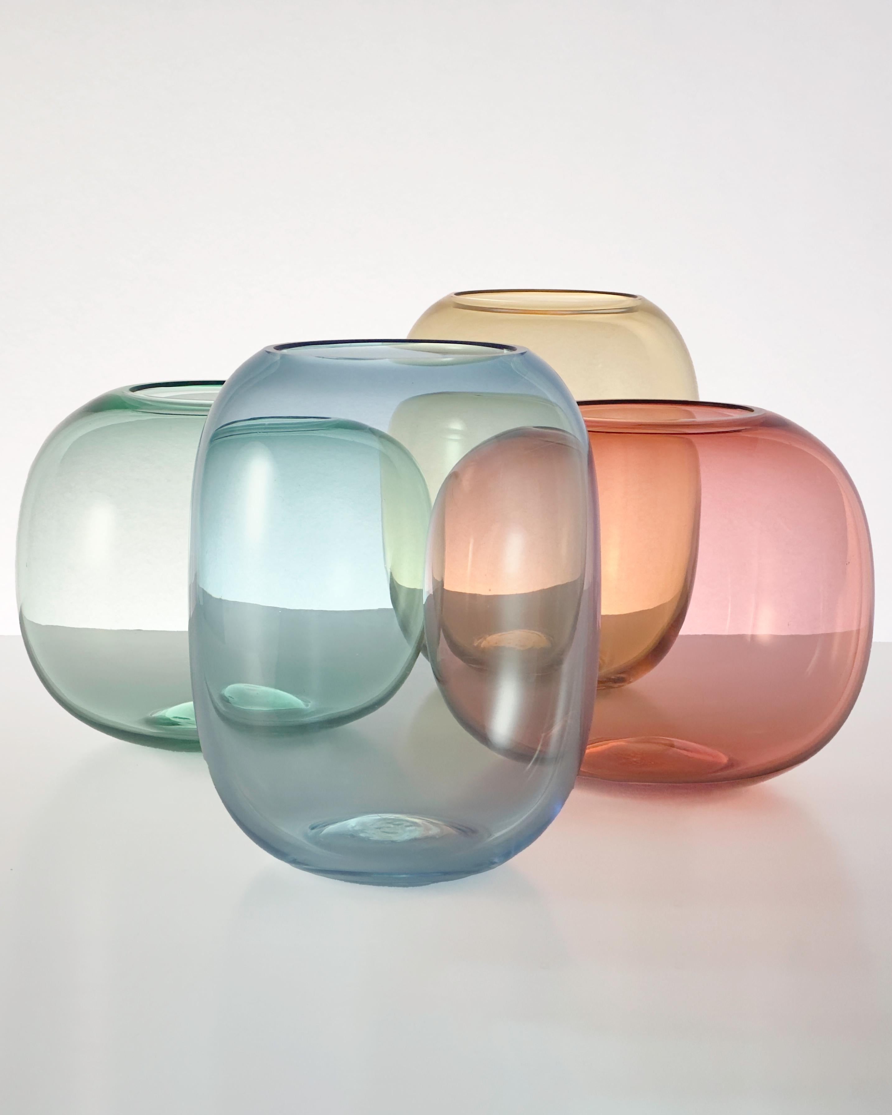 Americano Vaso Astral - Vaso in vetro fatto a mano in due pezzi disponibile in diversi colori in vendita