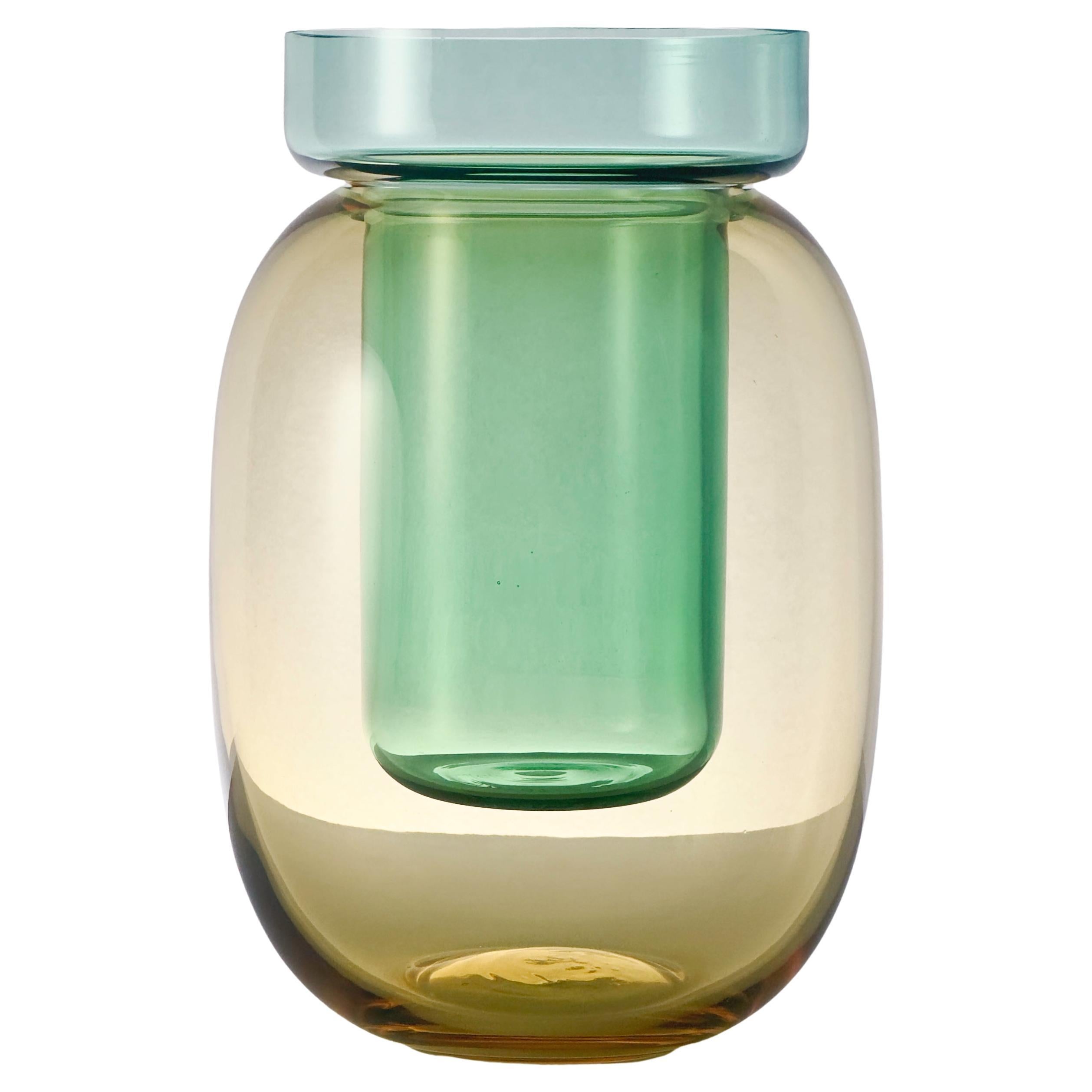 Vaso Astral - Vaso in vetro fatto a mano in due pezzi disponibile in diversi colori