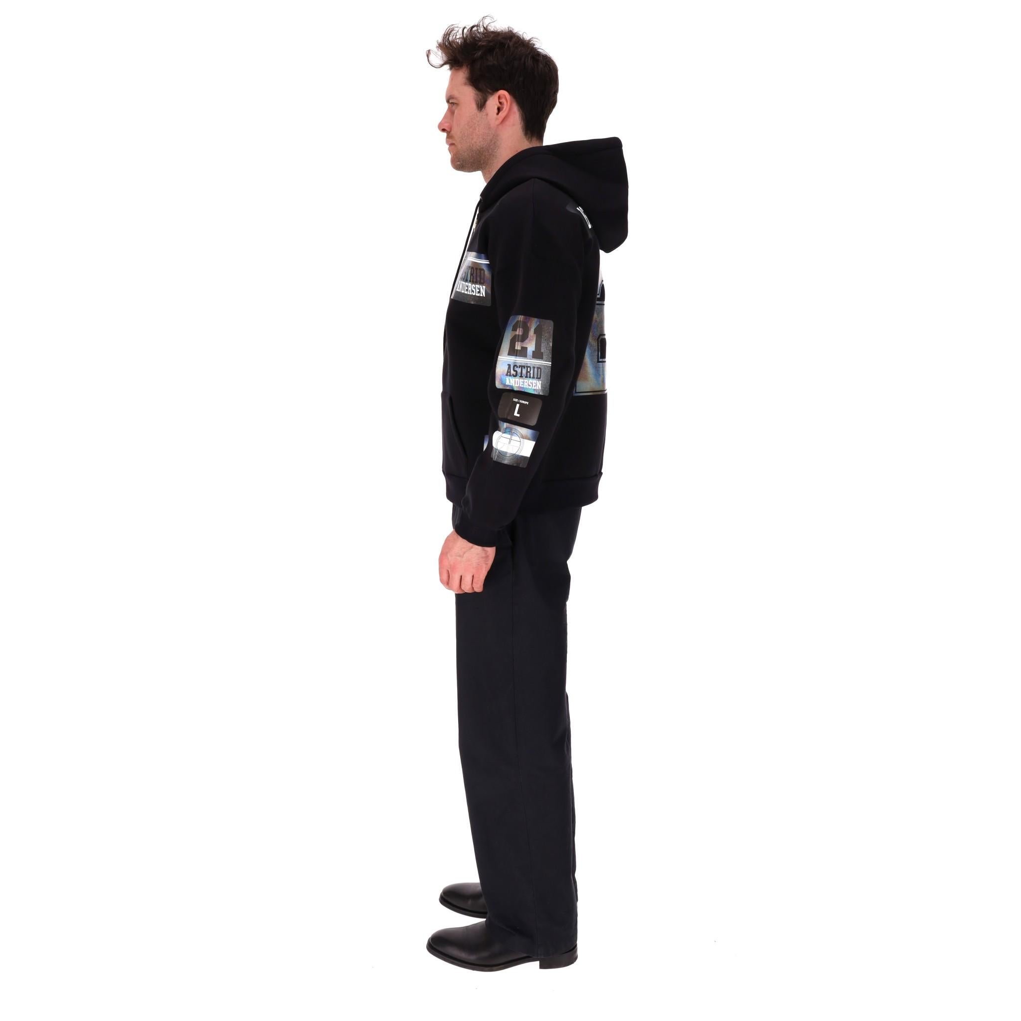 Noir Astrid Andersen - Sweat à capuche avec logo holographique en vente