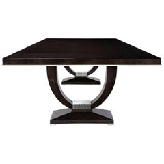 Davidson's , Rectangular Grace Dining Table, High-Gloss Sycamore Black 