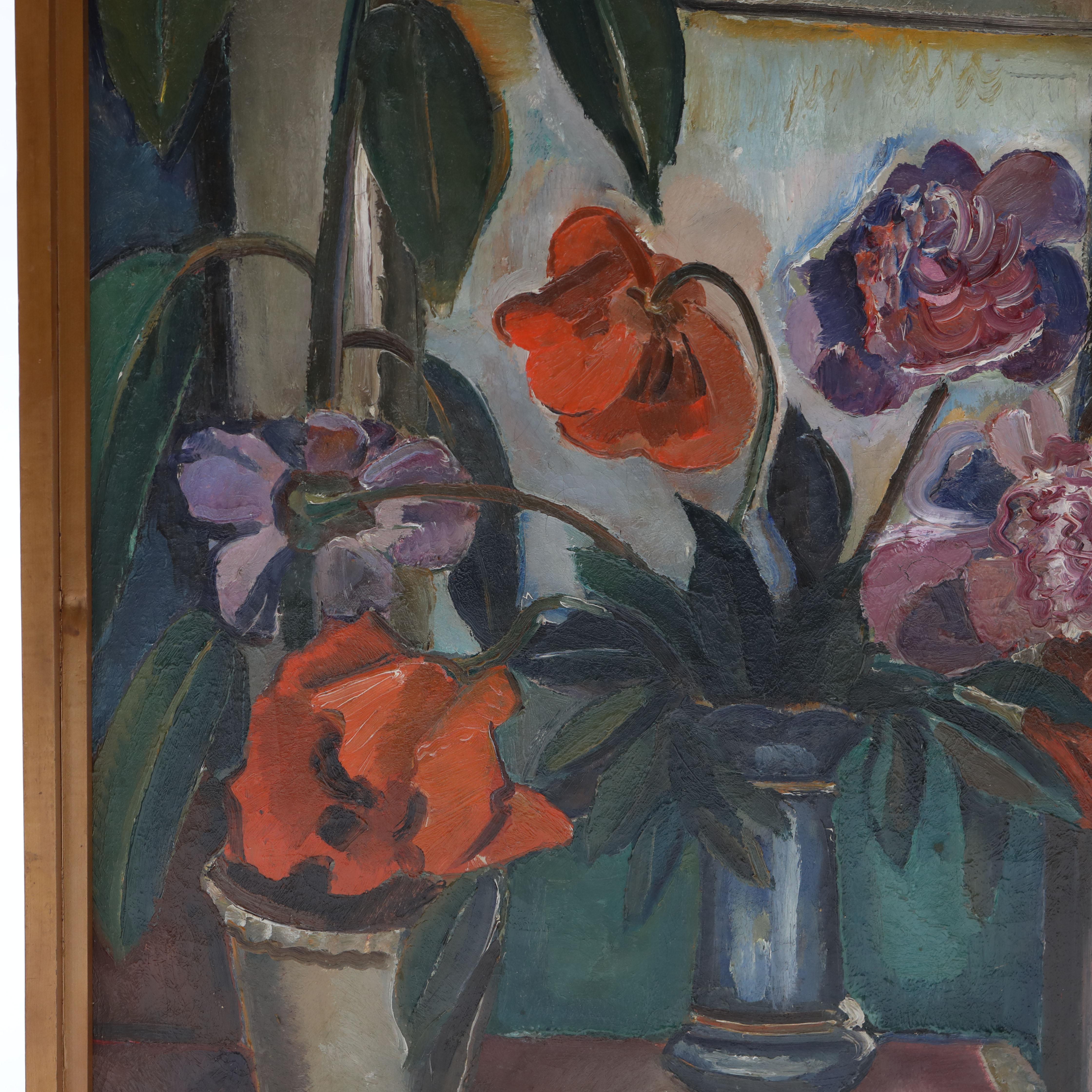 Danese Astrid Holm, Pittura floreale 'Nature Morte' , Olio su tela firmato in vendita