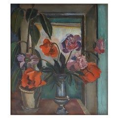 Astrid Holm, Pittura floreale 'Nature Morte' , Olio su tela firmato
