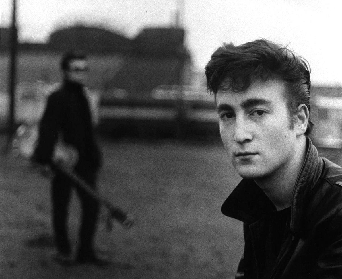 Astrid Kirchherr Black and White Photograph - John Lennon and Stuart Sutcliffe