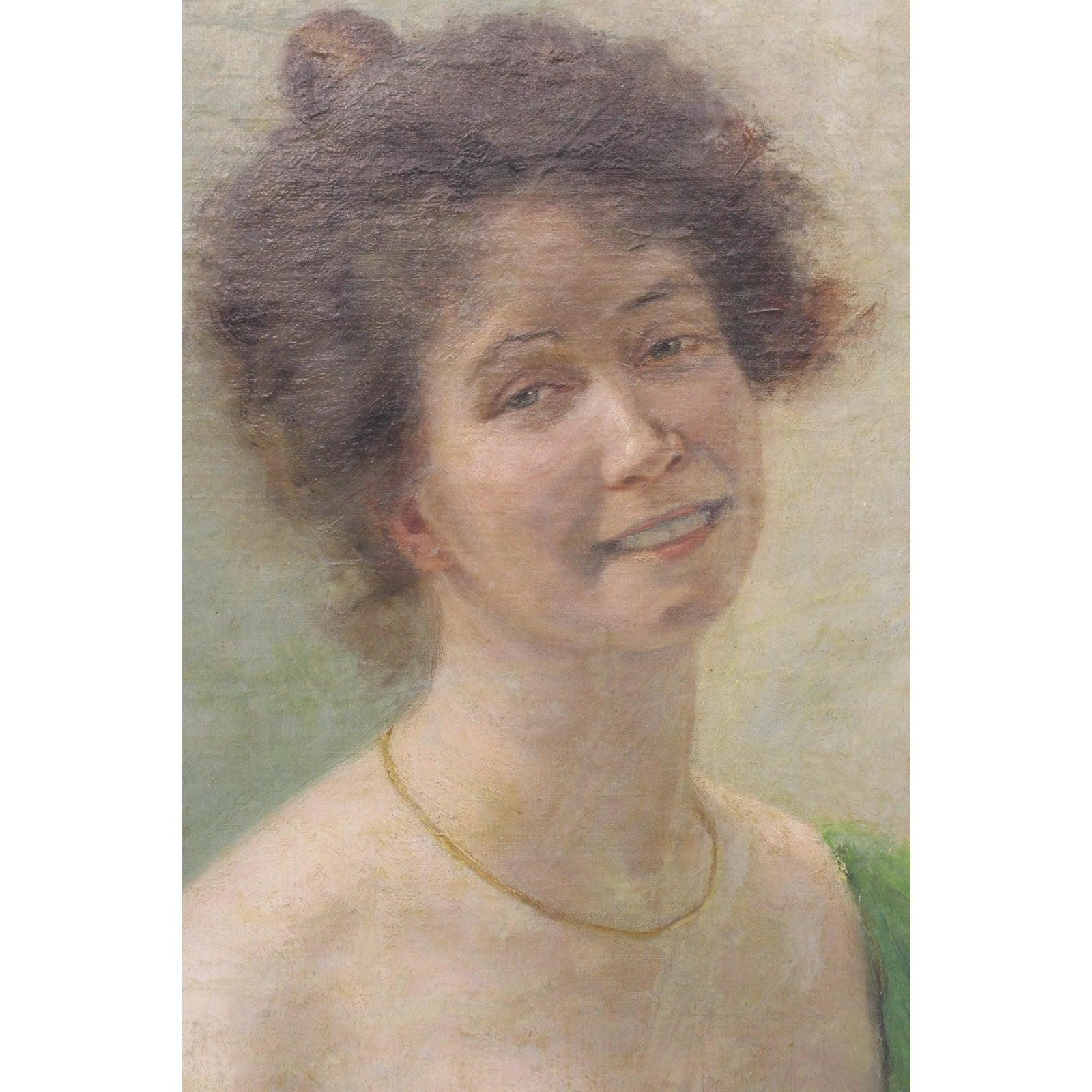 Ritratto di Anna Morell Blix Sjöberg di Astrid Kjellberg (1877-1965, Svezia) - Painting di Astrid Kjellberg-Juel 