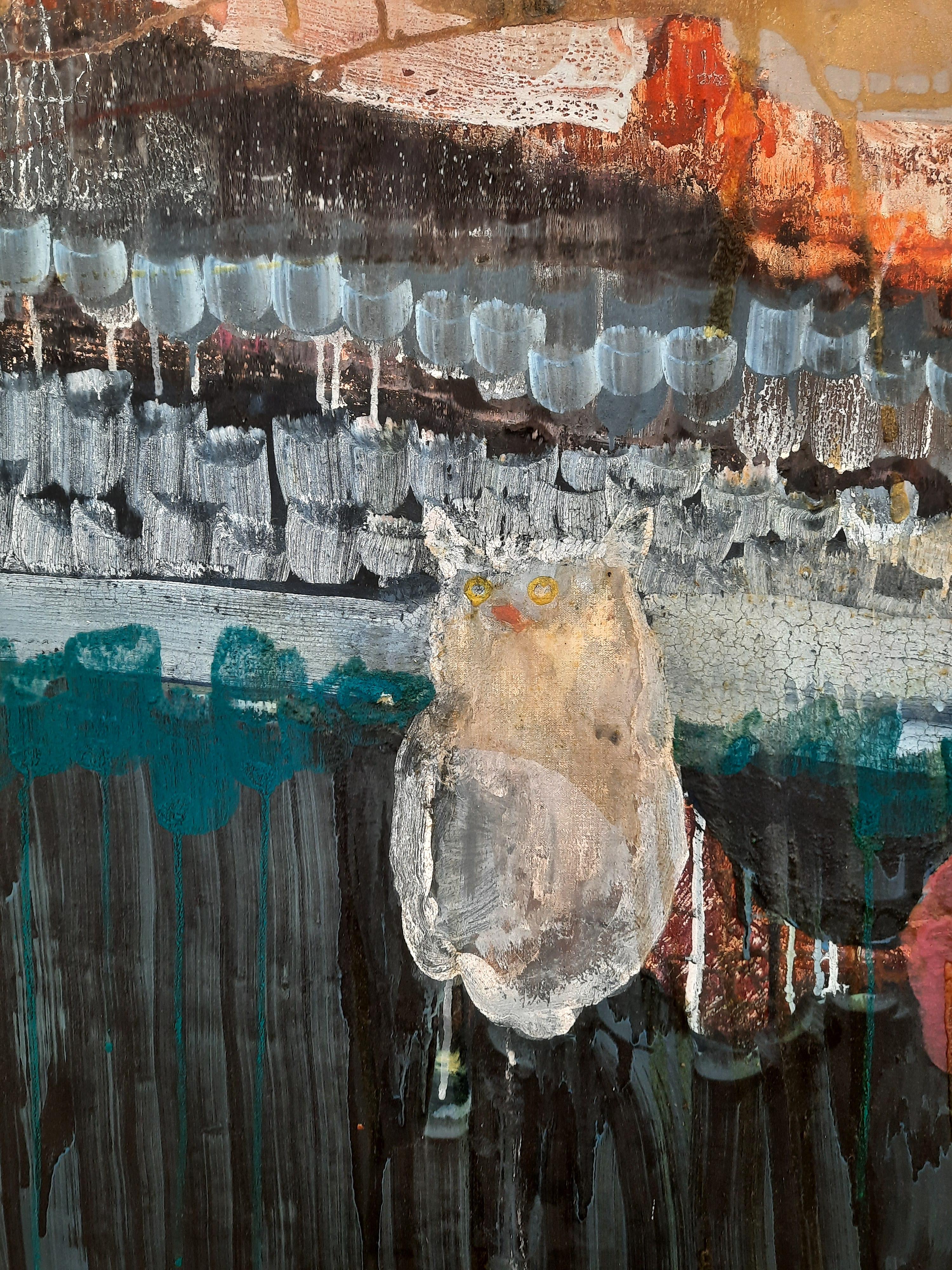 Vulkanologe – Abstraktes zeitgenössisches Gemälde des 21. Jahrhunderts im Angebot 3