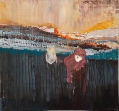 Vulkanologe – Abstraktes zeitgenössisches Gemälde des 21. Jahrhunderts