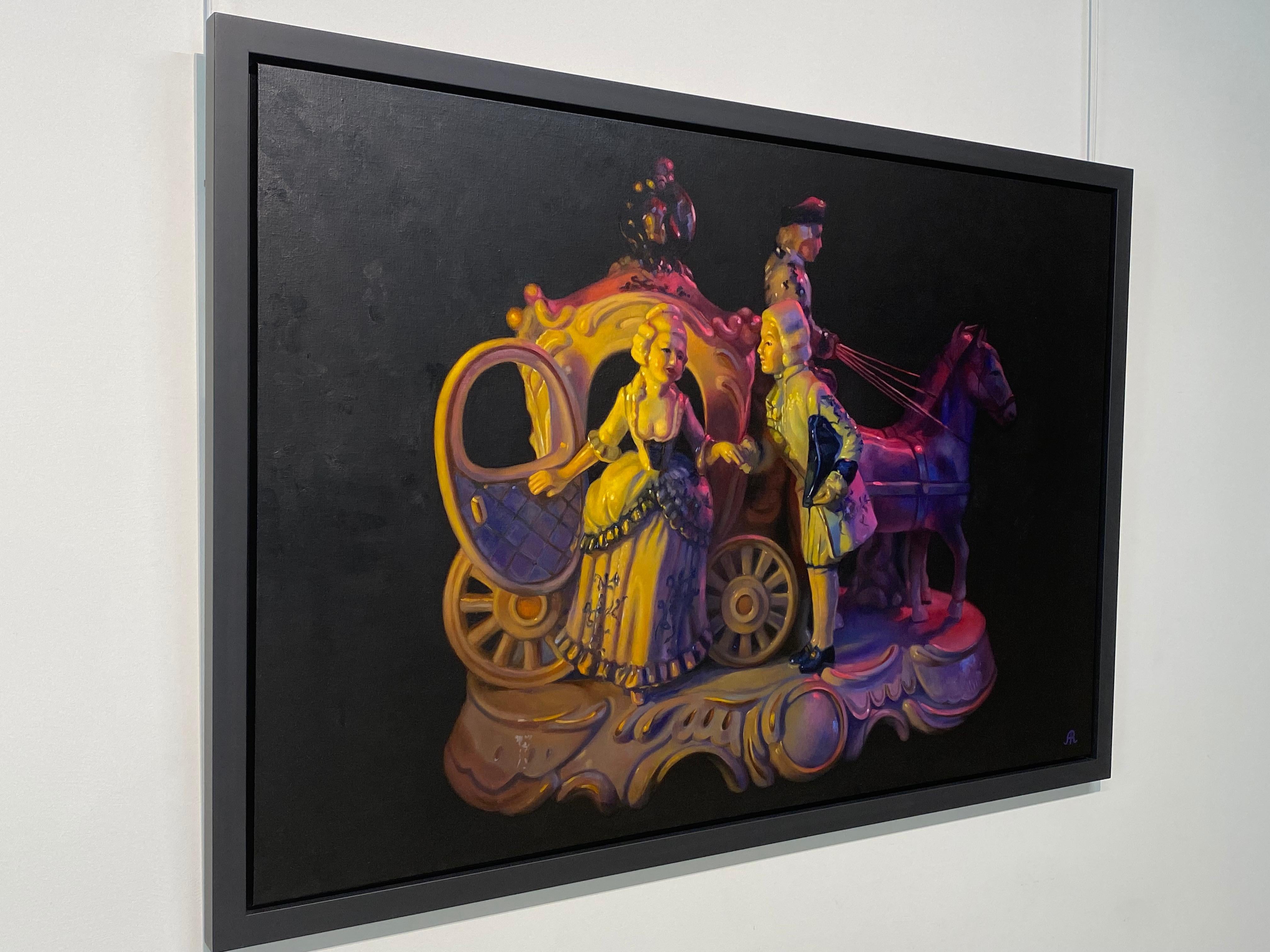 Un giro nel vicolo dei ricordi - Pittura di still life del XXI secolo con figurine - Painting di Astrid Ritmeester