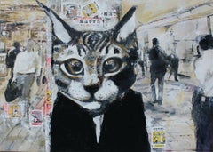 Fukushima Cat - Pop Art, Vogue Fashion, figurative, animal contemporary painting