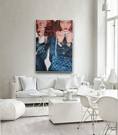 Le Rich Kitch -Pop Art, Vogue Fashion, figurative painting in black, red