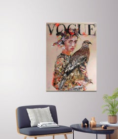 The Falcon Hairstyle Portrait - Vogue Fashion inspired figurative painting