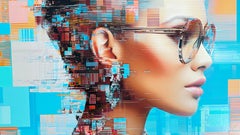 Surface & Soul No. 2: Farbige figurative Digitalkunst, 92,5x62,7 cm