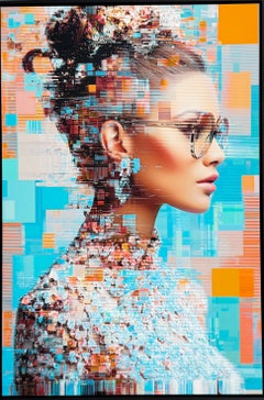Surface & Soul No. 2: Arte digitale figurativa colorata, 92,5x62,7 cm