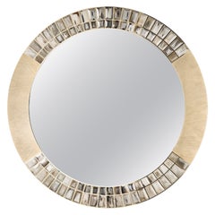 Astrid Wall Mirror in Hand Engraved 24K Gold Plated Brass & Horn by Arcahorn