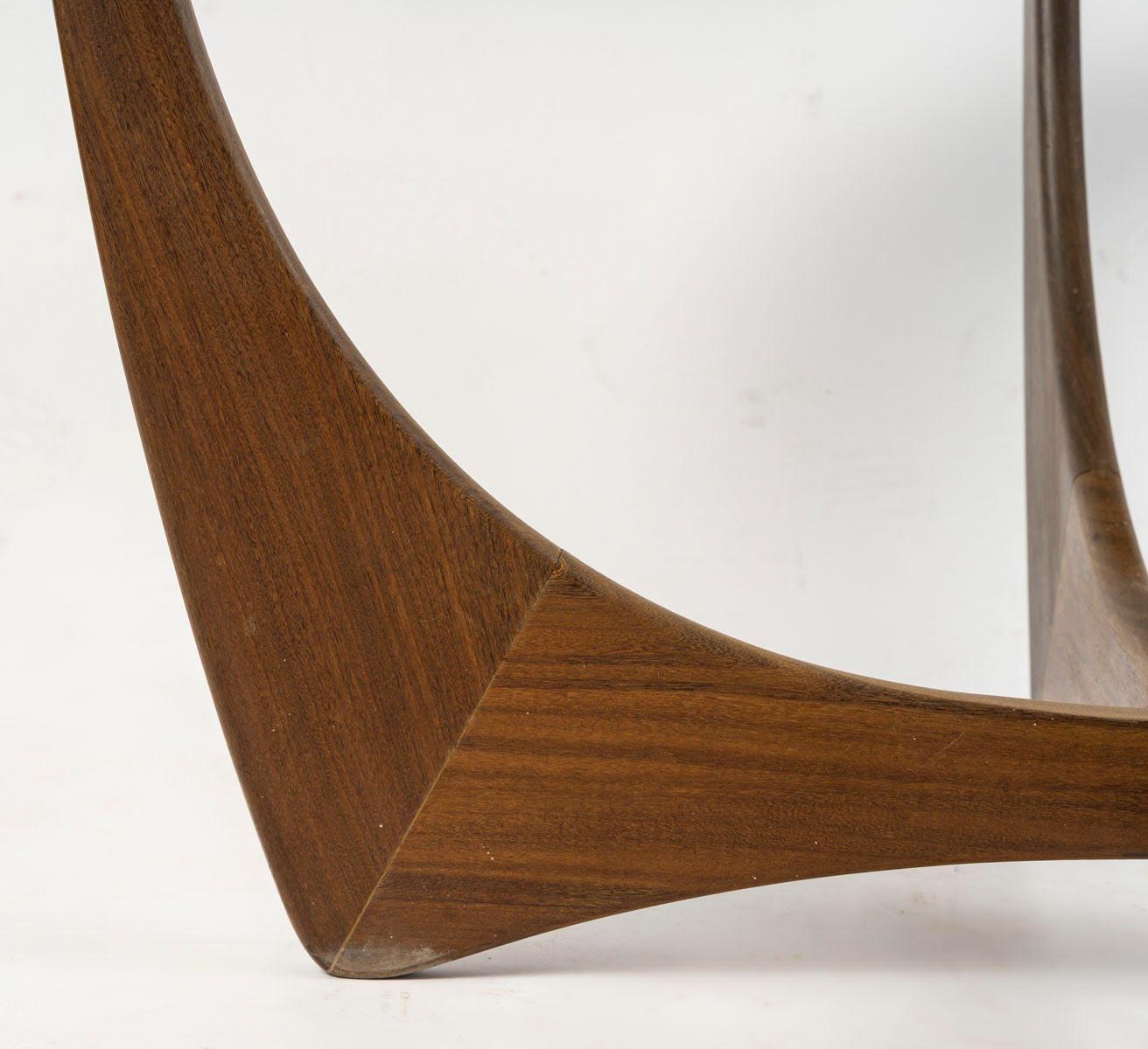 Astro Coffee Table, 1960, Wood and Glass Top. In Good Condition For Sale In Saint-Ouen, FR