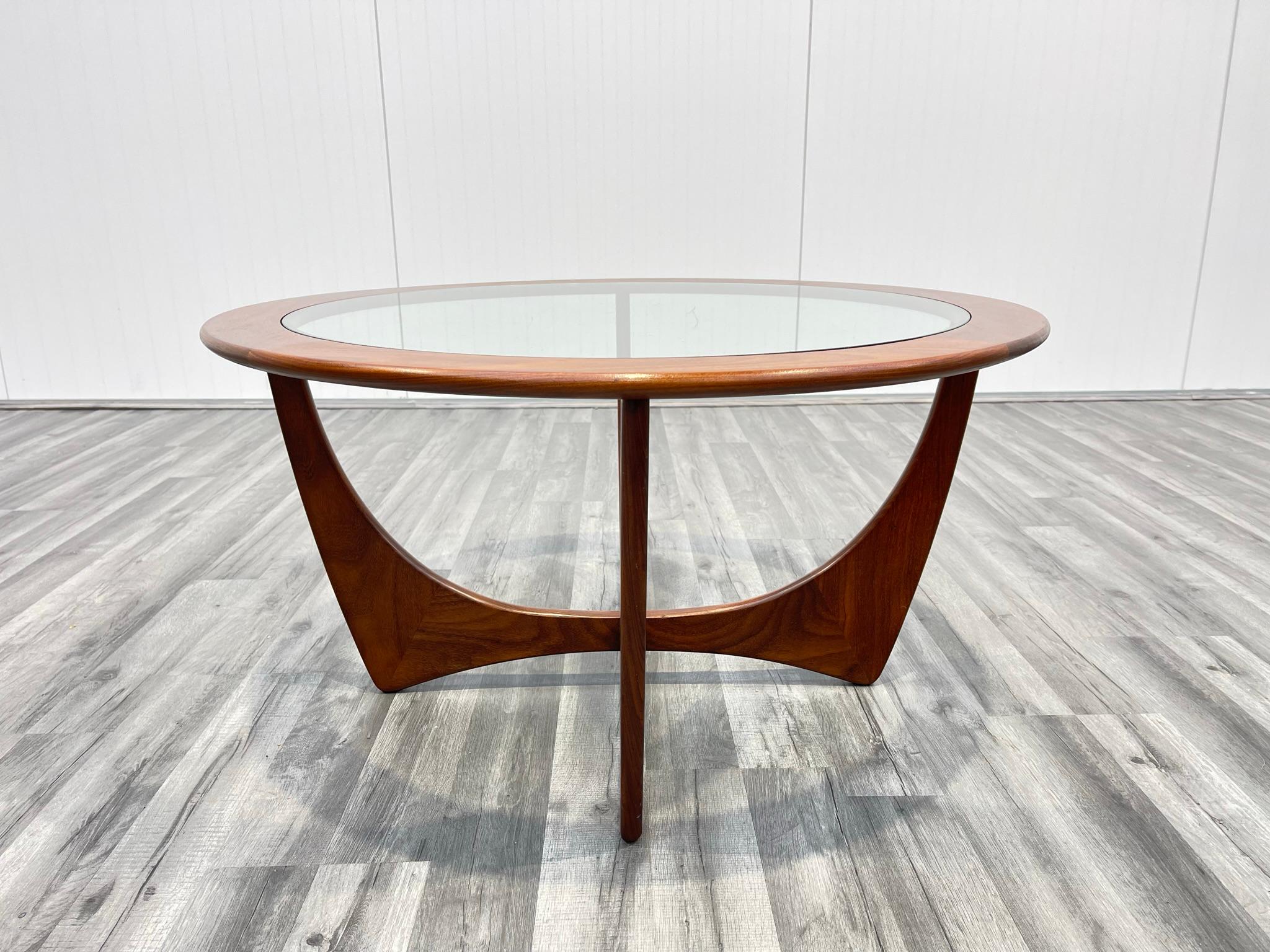20th Century Astro Teak and Glass Circular Mid-Century Coffee Table by VB Wilkins for G Plan For Sale