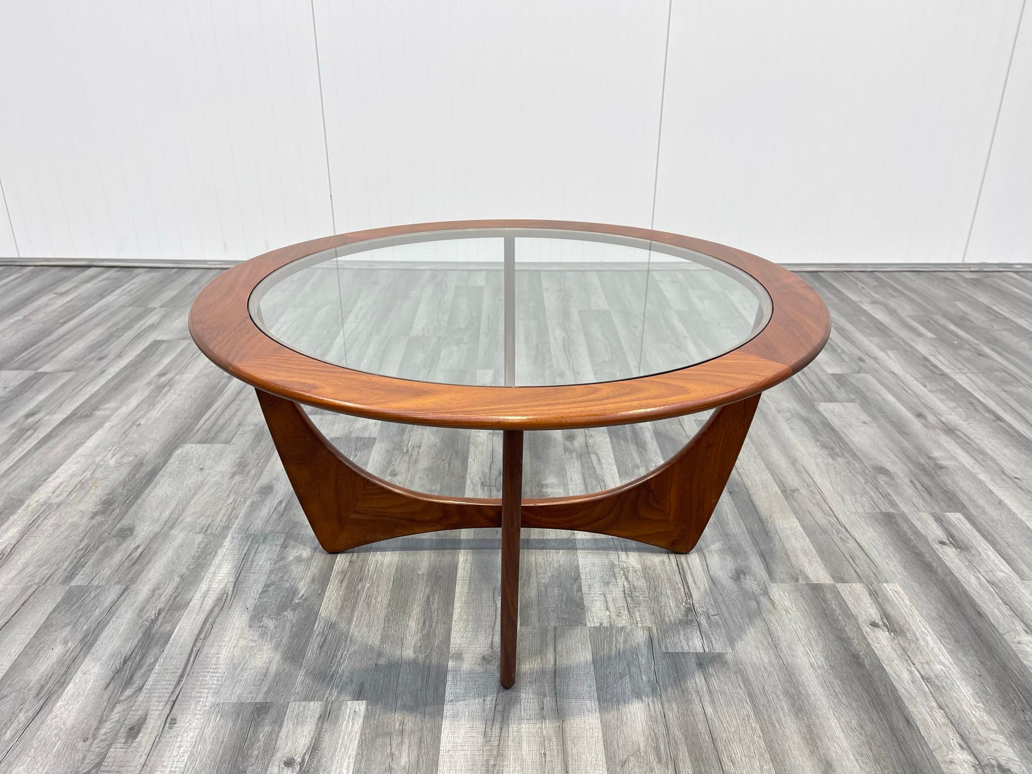 Astro Teak and Glass Circular Mid-Century Coffee Table by VB Wilkins for G Plan For Sale 1
