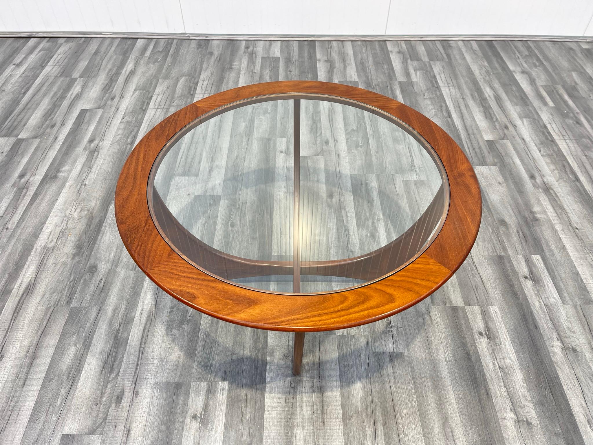 Astro Teak and Glass Circular Mid-Century Coffee Table by VB Wilkins for G Plan For Sale 2
