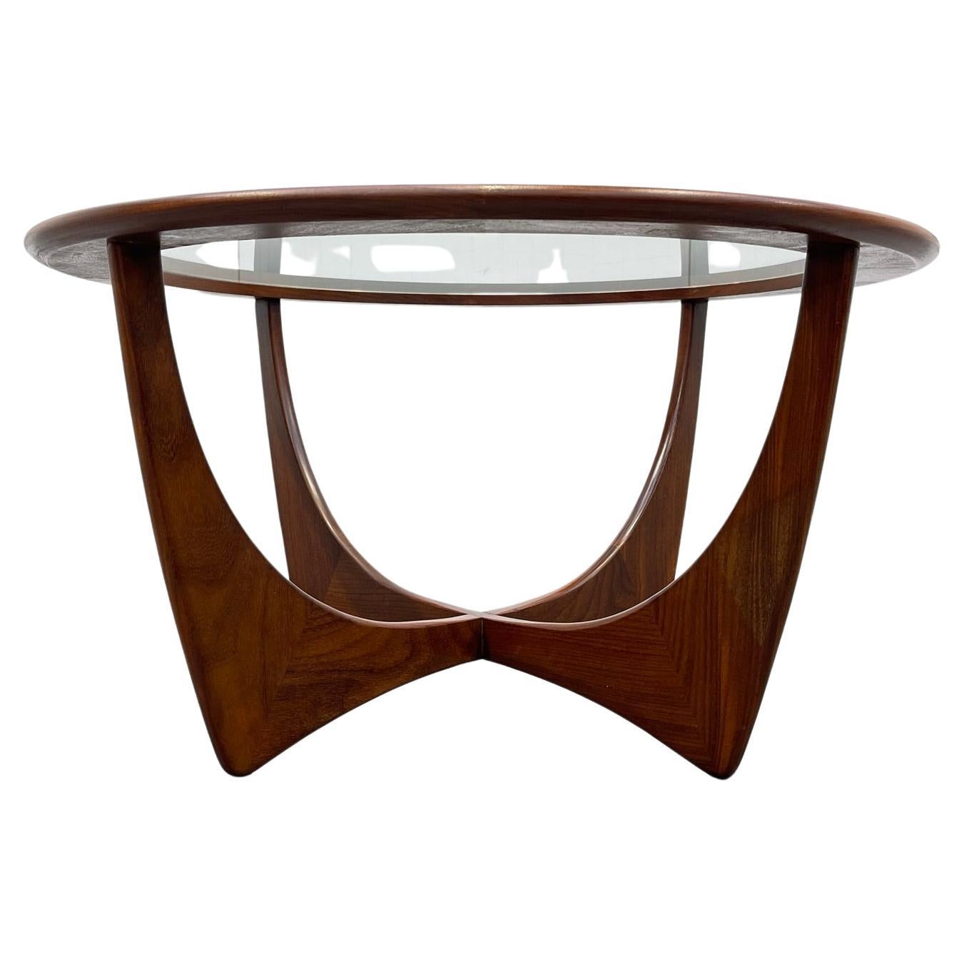 Astro Teak and Glass Circular Mid-Century Coffee Table by VB Wilkins for G Plan For Sale