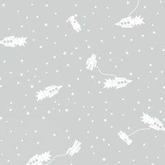 Astrobots Designer Wallpaper in Heather 'White and Grey'