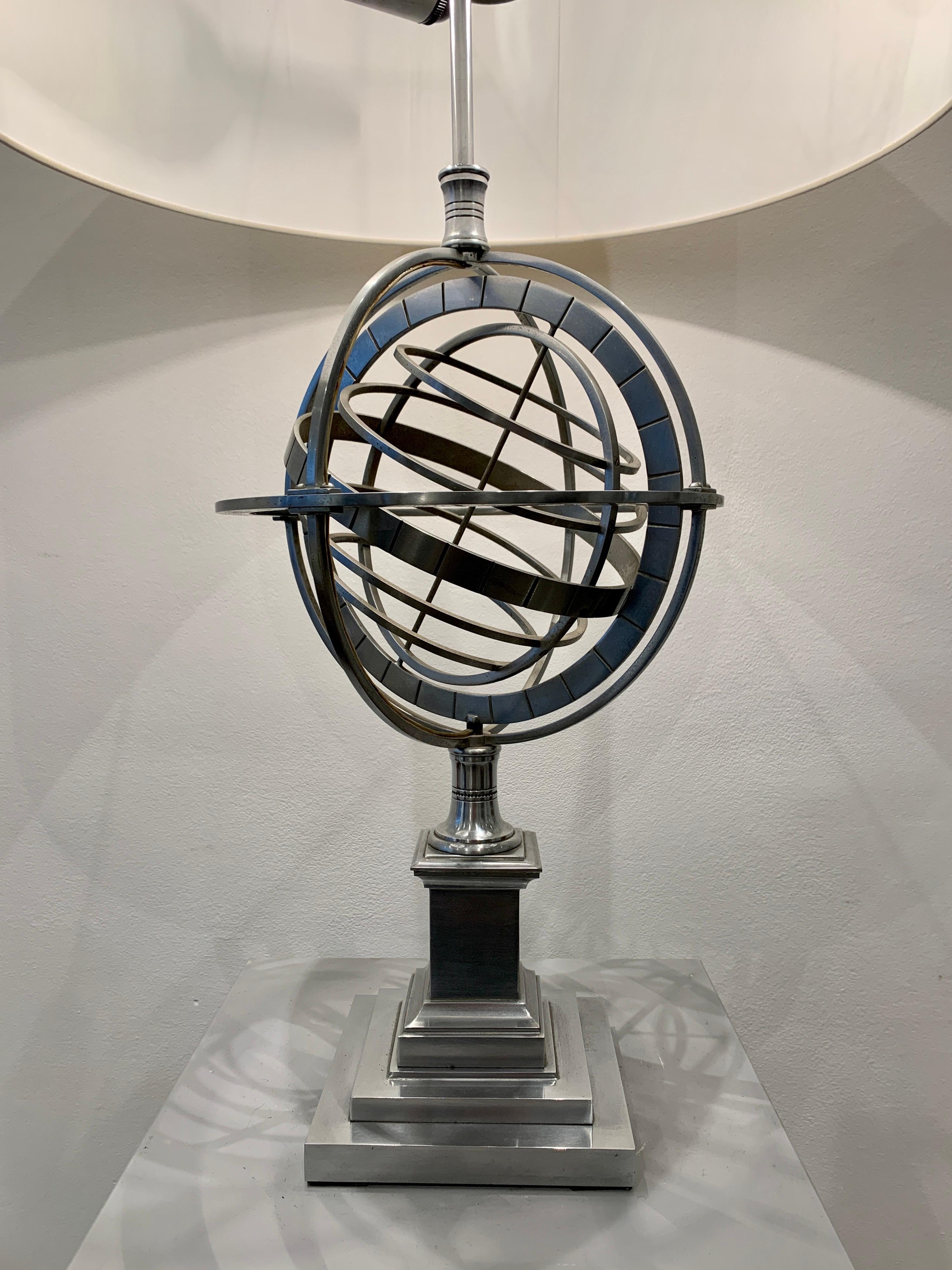 French Astrolabe Lampe, France, 1970s
