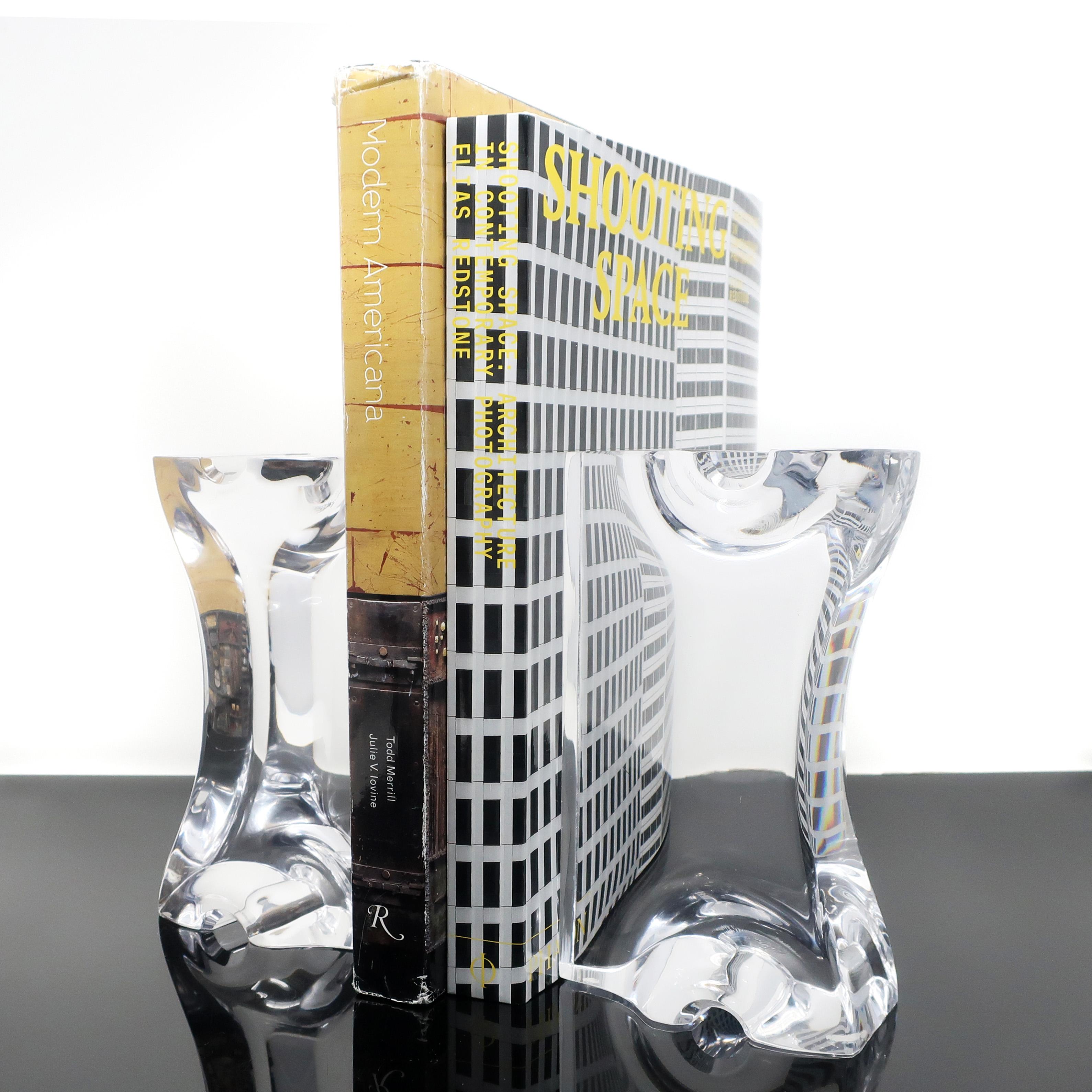 20th Century Astrolite Lucite Bookends by Ritts Co. of Los Angeles For Sale