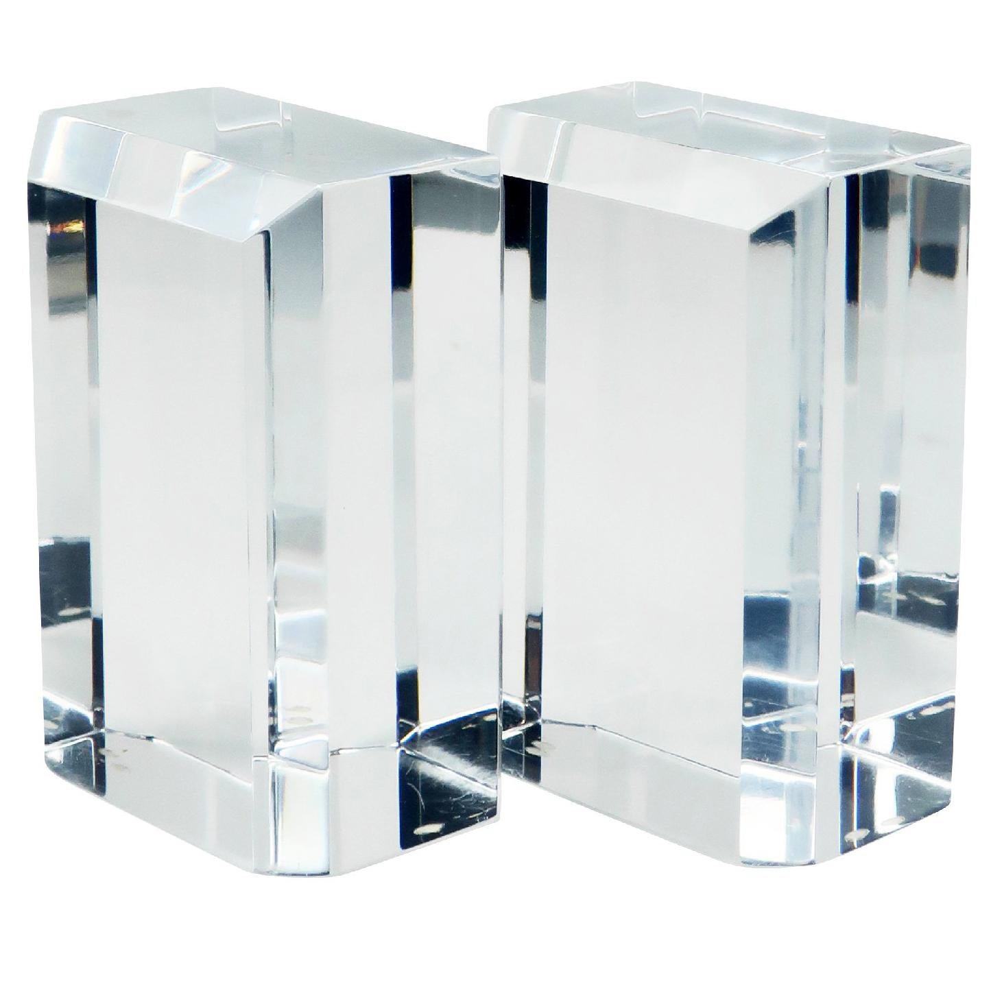 Astrolite Lucite Faceted Bookends by Ritts Co. of Los Angeles