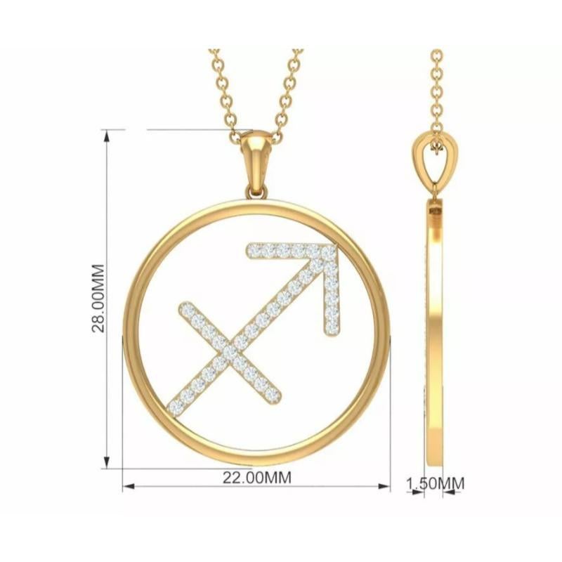 Collier du signe du Sagittaire Collier d'astrologie en or massif 14k avec diamants Signe du Zodiac.
Léger, il peut être porté tous les jours

Informations complémentaires :
Condit : Nouveau sans étiquette : Un article neuf, non utilisé et non porté