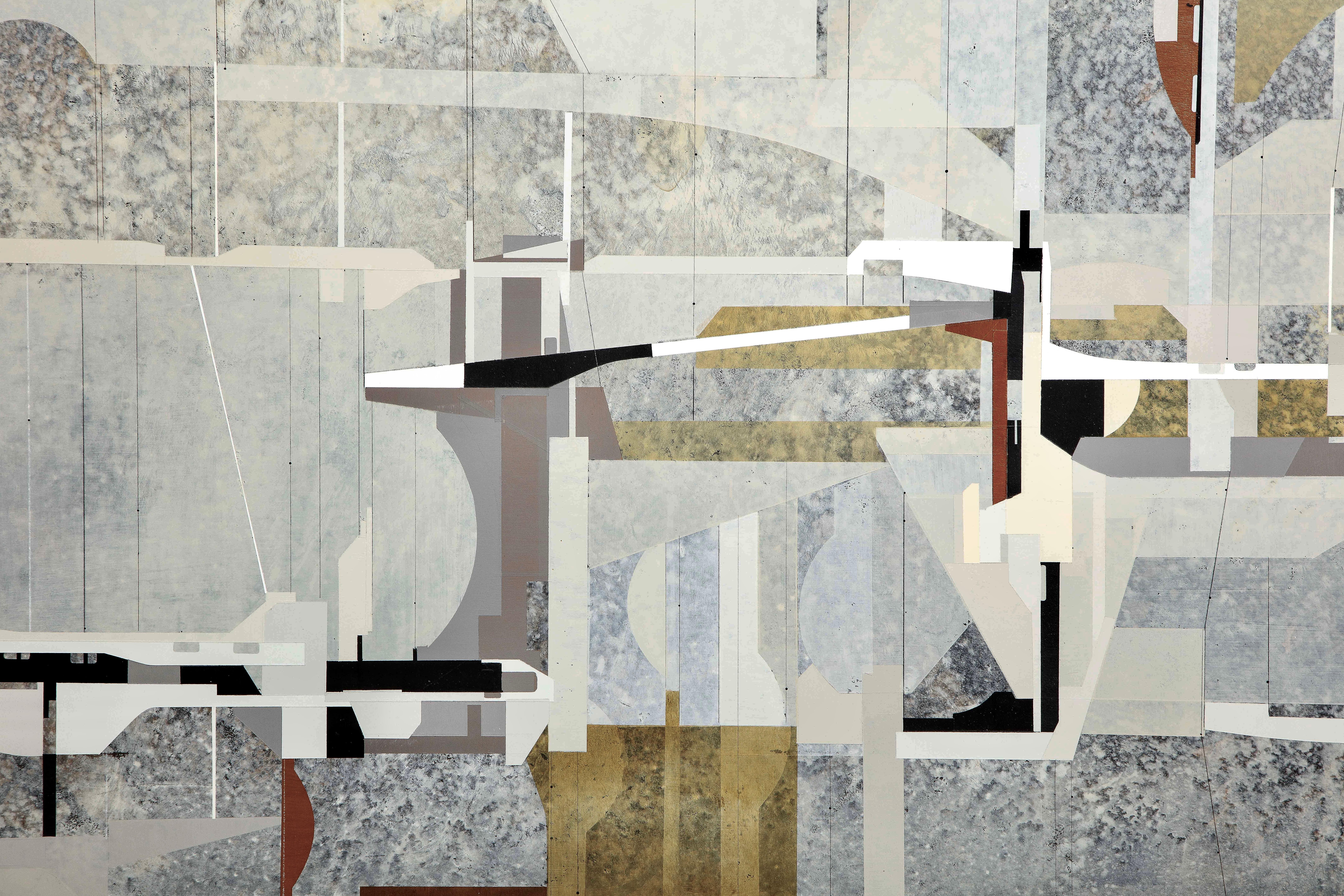 « Astrometry », 2016 Grande peinture abstraite grise et blanche de 10 pieds de James Kennedy en vente 1