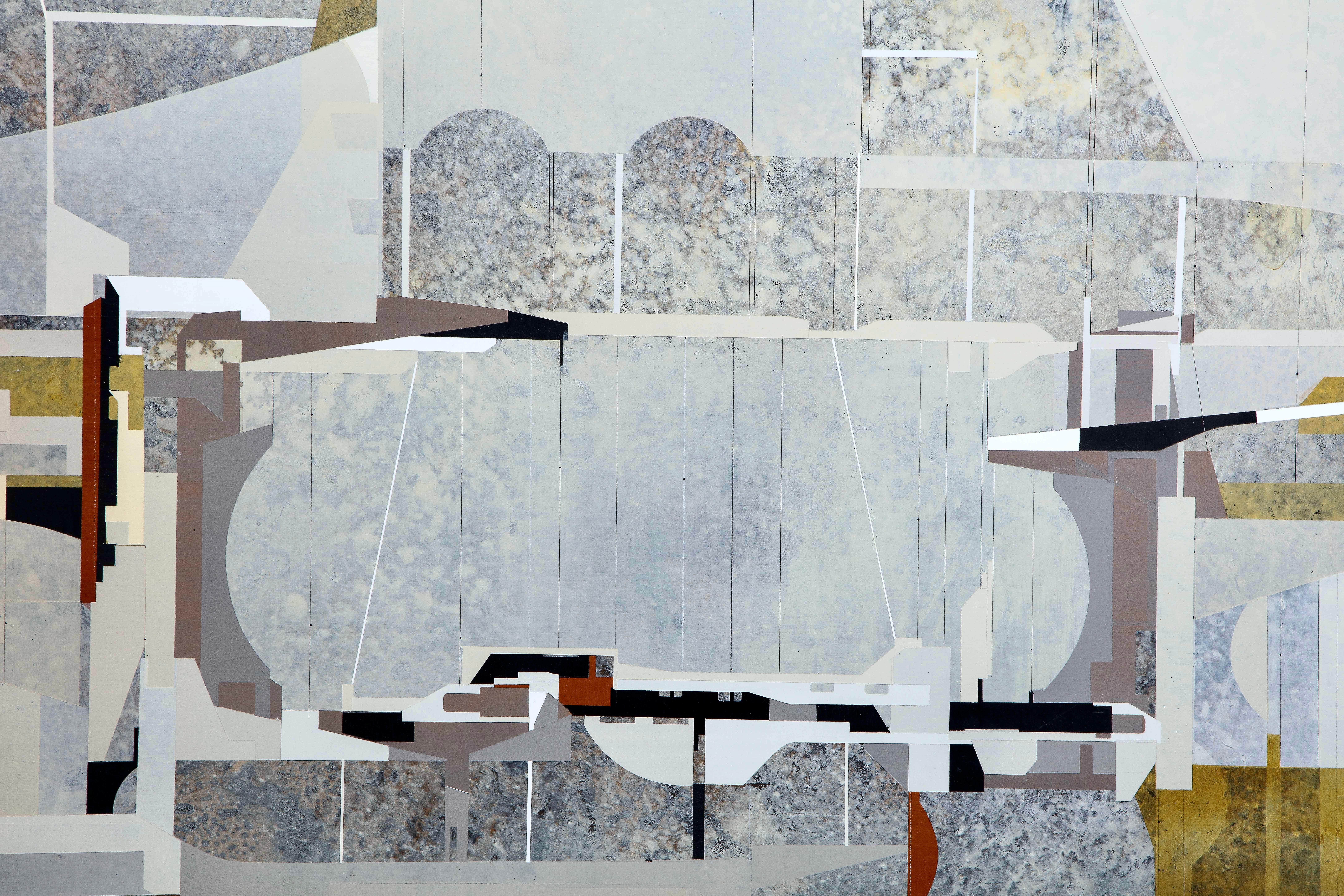 « Astrometry », 2016 Grande peinture abstraite grise et blanche de 10 pieds de James Kennedy en vente 2