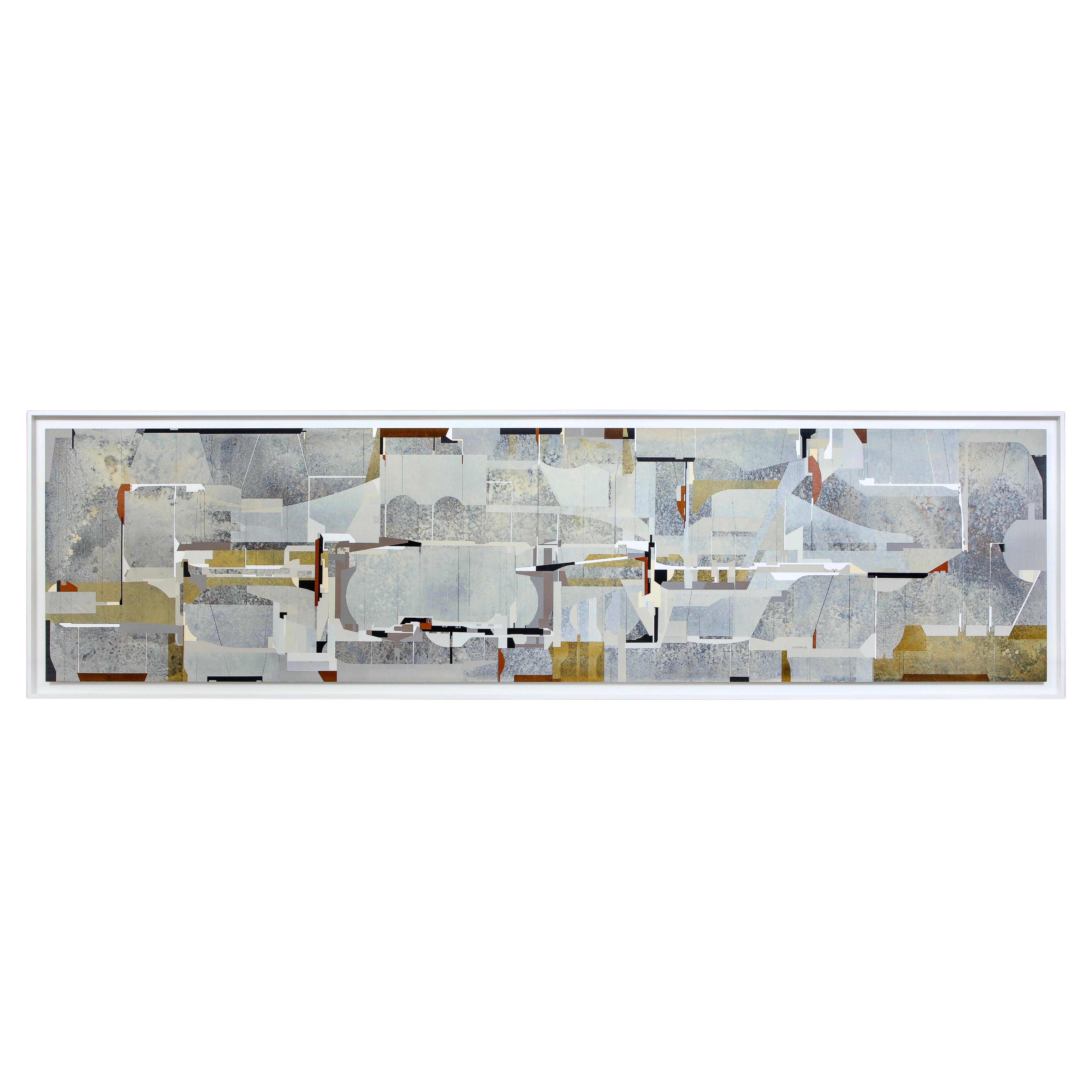 "Astrometry, " 2016 Large 10ft Gray and White Abstract Painting by James Kennedy For Sale