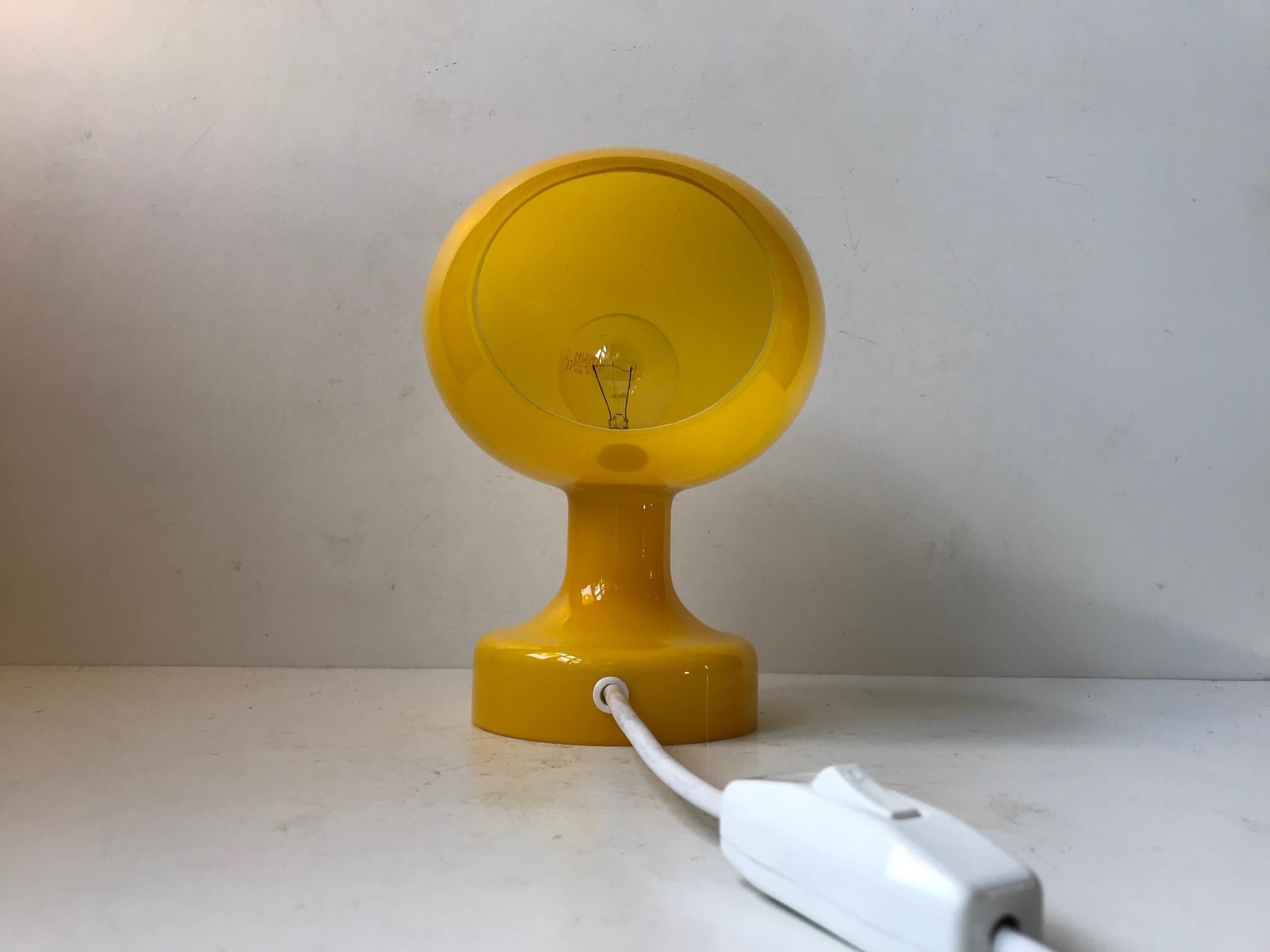 Danish 'Astronaut' Yellow Glass Wall or Table Light by Michael Bang for Holmegaard