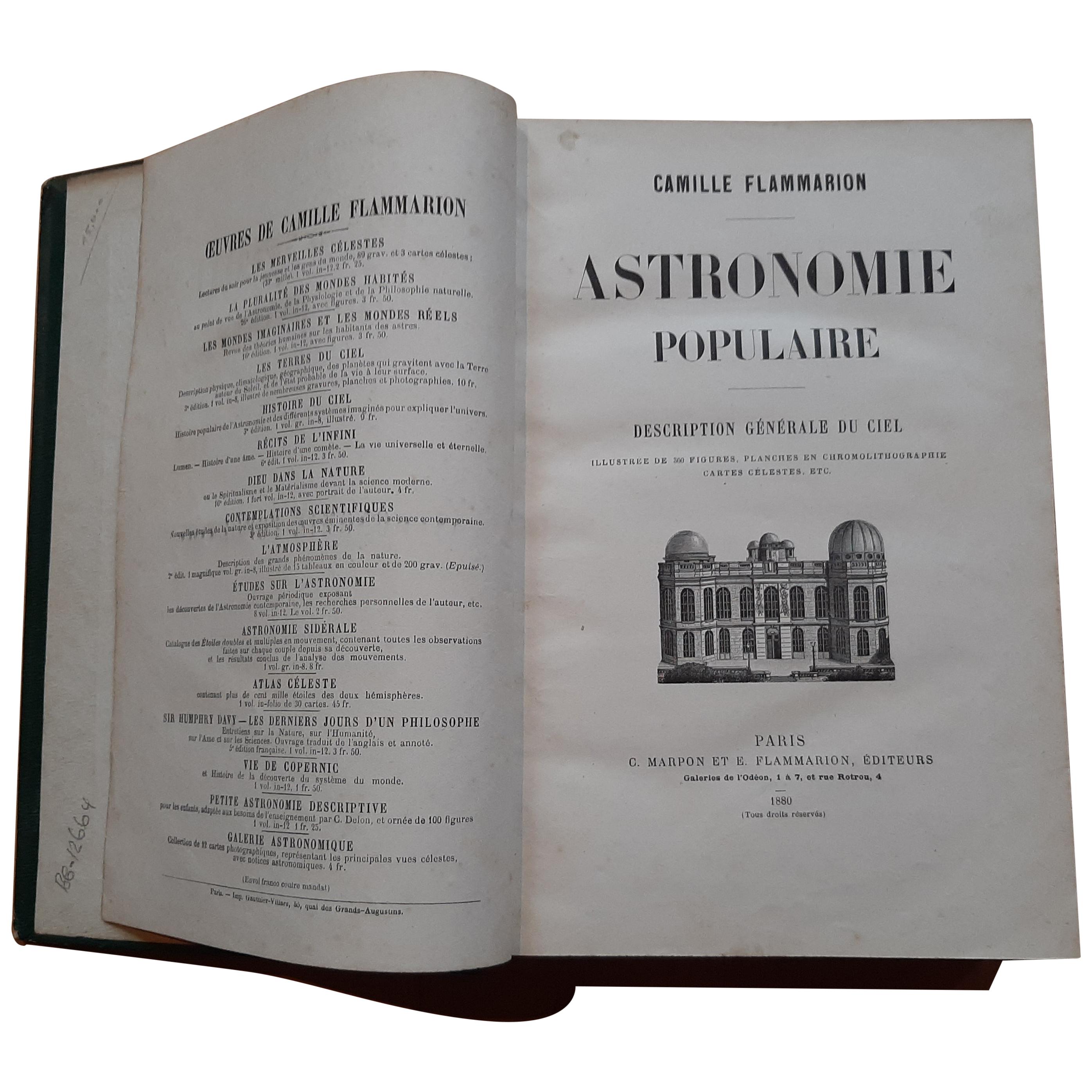 Astronomie Populaire, Description Générale Du Ciel by Camille Flammarion, '1880' For Sale