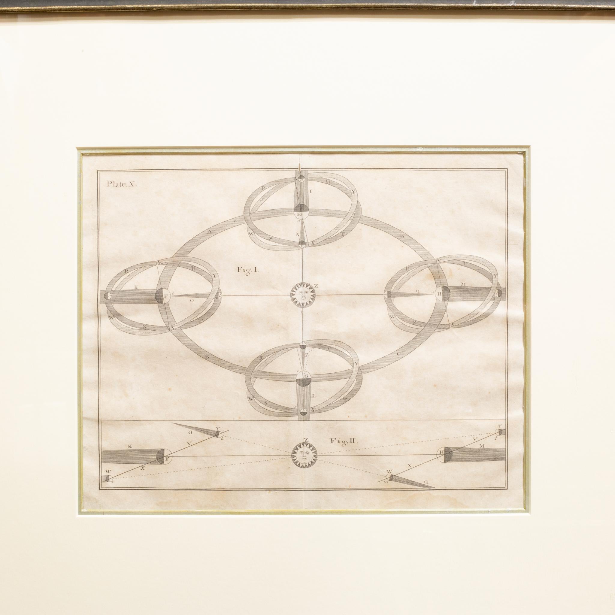 Astronomy Prints Framed in a White Gold Frames Vidrio en venta