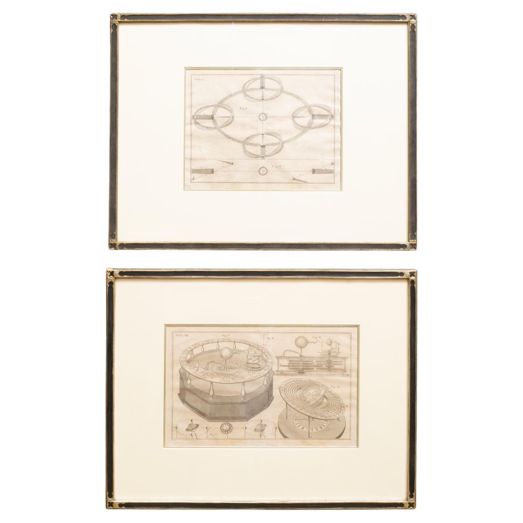 Astronomy Prints Framed in a White Gold Frames en venta