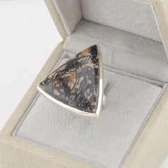 Astrophyllite silver ring, size 8