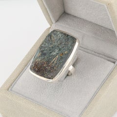 Astrophyllite silver ring, size 8