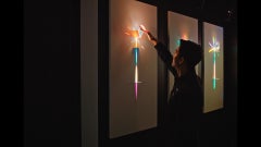 "Garden of Hues #3" Mixed Media Light Installation 48 x 24 in by astrothebaptist