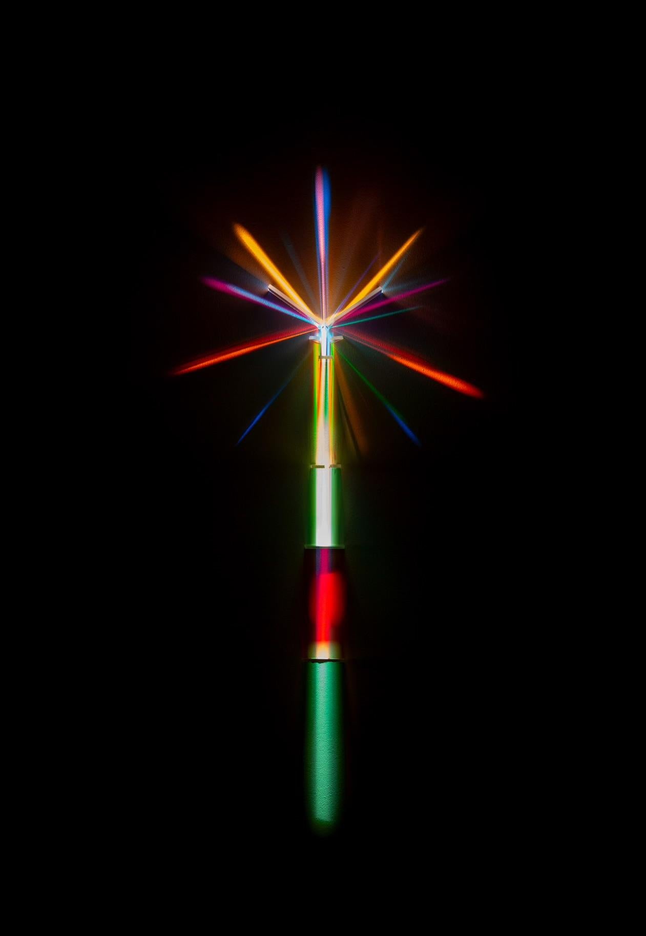 "Garden of Hues #4" Mixed Media Lichtinstallation 48 x 24 in von astrothebaptist