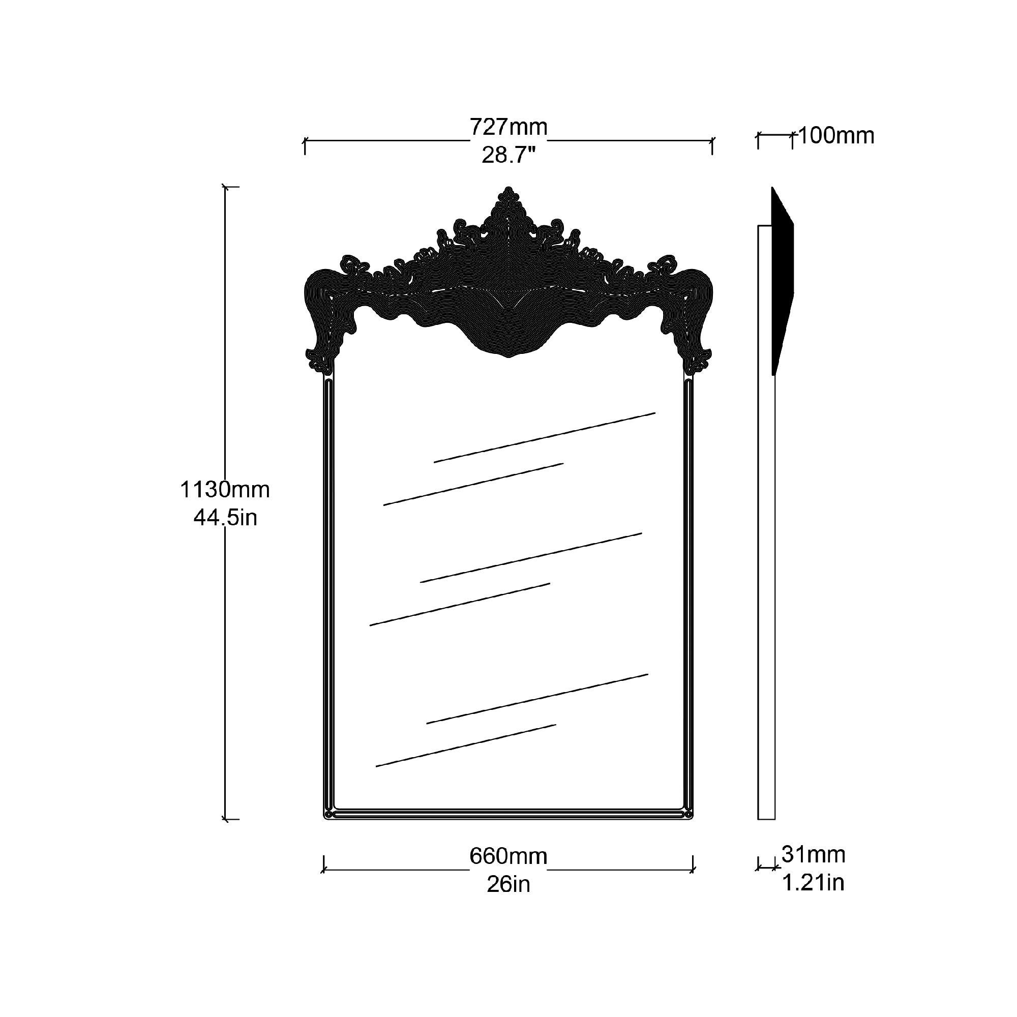 Asturias Special Edition Baroque Mirror with Tempered Stainless Steel Frame For Sale 6