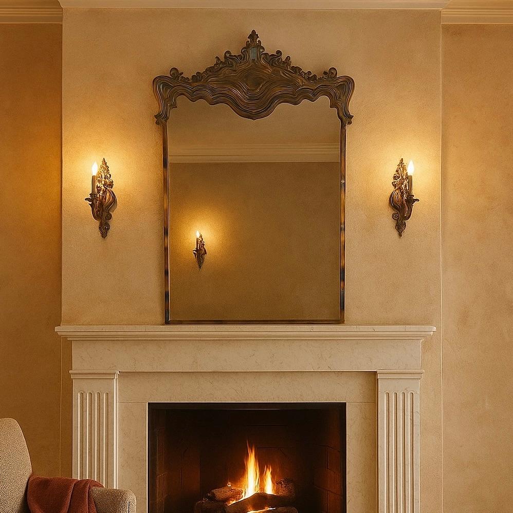 Miroir baroque Asturias Special Edition avec cadre en acier inoxydable Tempered en vente 5