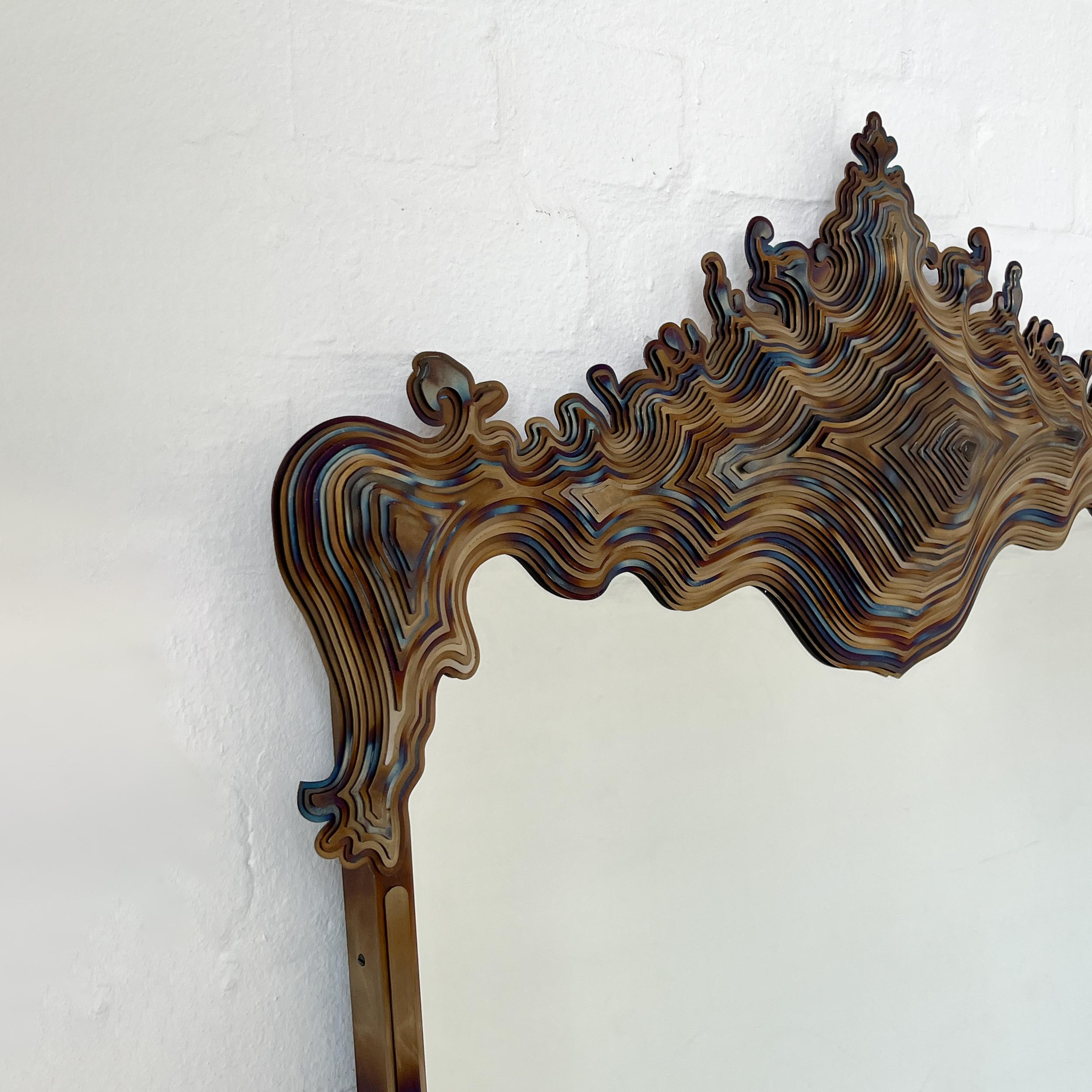 Asturias Special Edition Baroque Mirror with Tempered Stainless Steel Frame For Sale 3
