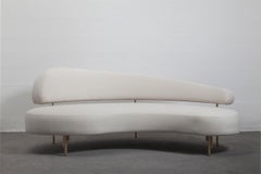 SITIERA_01 Ivory Velvet Upholstered 3-seater Sofa with Aged Bronze Legs