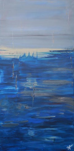 Before the Break, Minimalist Acrylic Painting Signed by Asya Dimitrova