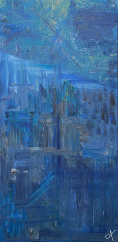 The Pull, Minimalist Acrylic Painting Signed by Asya Dimitrova